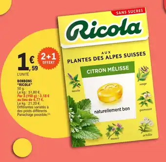 E.Leclerc BONBONS "RICOLA" offre