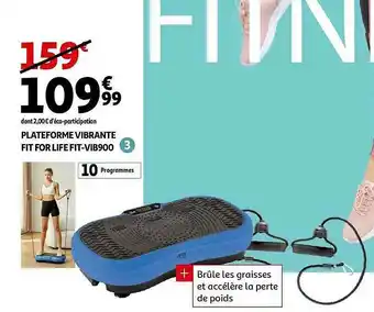 Auchan Plateforme Vibrante Fit For Life Fit-vib900 offre