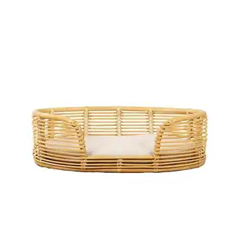 Bricomarché Panier ovale hebe pour chien et chat en rotin coussin écru offre