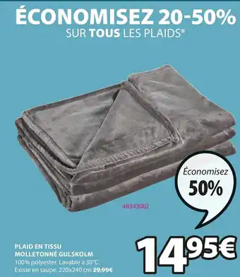 JYSK Plaid En Tissu Molletonné Gulskolm offre