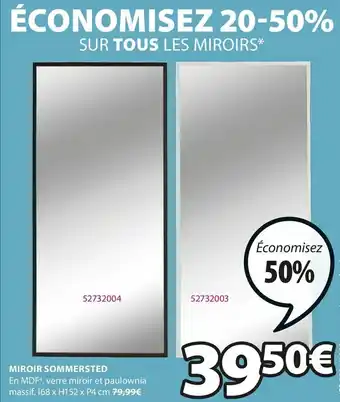 JYSK Miroir Sommersted offre