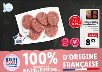 Lidl 12 Steaks Hachés Façon Bouchère offre