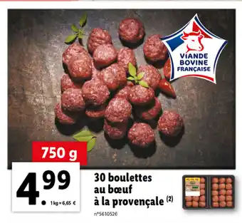 Lidl 30 Boulettes Au Bœuf À La Provençale offre