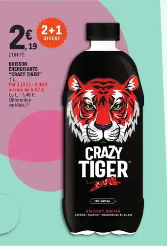 E.Leclerc BOISSON ÉNERGISANTE "CRAZY TIGER" offre
