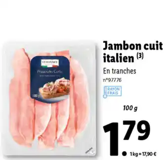 Lidl Jambon Cuit Italien offre