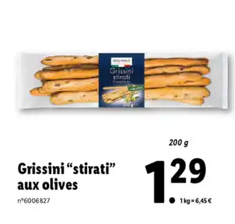 Lidl Grissini "Stirati" Aux Olives offre