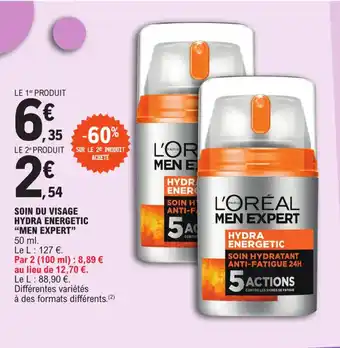 E.Leclerc SOIN DU VISAGE HYDRA ENERGETIC "MEN EXPERT" offre