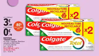 E.Leclerc DENTIFRICE "COLGATE TOTAL" offre