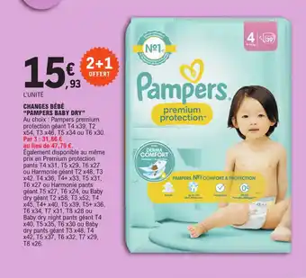 E.Leclerc CHANGES BÉBÉ "PAMPERS BABY DRY" offre