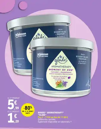 E.Leclerc BOUGIE(¹) AROMATHERAPYⓇ "GLADE" offre