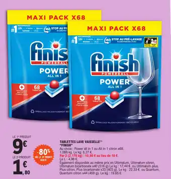 E.Leclerc TABLETTES LAVE VAISSELLE(¹) "FINISH" offre
