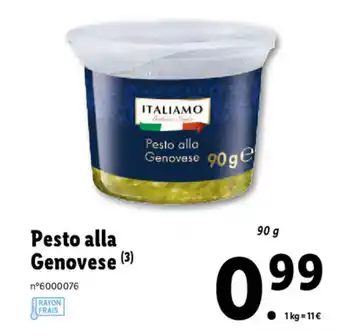 Lidl Pesto Alla Genovese offre