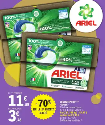 E.Leclerc LESSIVE PODS (1)(2) "ARIEL" offre