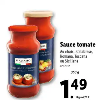 Lidl Sauce Tomate offre