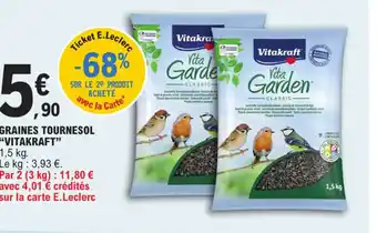 E.Leclerc GRAINES TOURNESOL "VITAKRAFT" offre