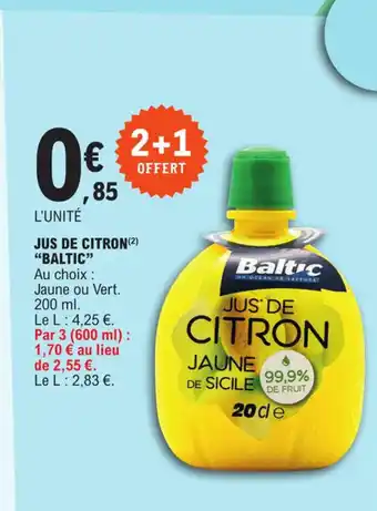 E.Leclerc JUS DE CITRON (2) "BALTIC" offre