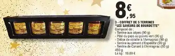E.Leclerc 3- COFFRET DE 5 TERRINES "LES SAVEURS DE BOURDETTE" Composé de : offre
