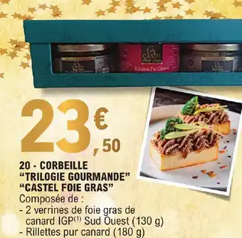 E.Leclerc 20 CORBEILLE "TRILOGIE GOURMANDE" "CASTEL FOIE GRAS" Composée de : offre
