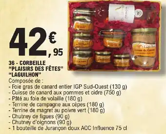 E.Leclerc 36 CORBEILLE "PLAISIRS DES FÊTES" "LAGUILHON" offre