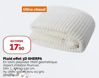 Weldom Plaid effet 3d sherpa offre