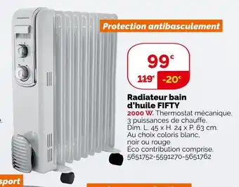 Weldom Fifty radiateur bain d’huile offre