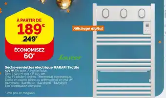 Weldom Sauter sèche-serviettes électrique marapi tactile offre