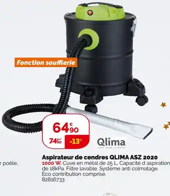 Weldom Qlima aspirateur de cendres asz 2020 offre