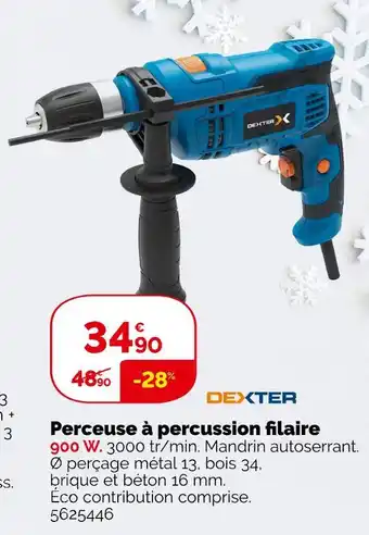 Weldom Dexter perceuse à percussion filaire offre