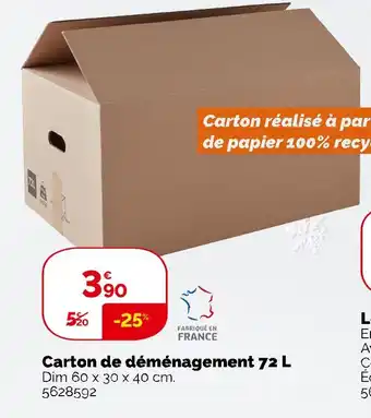 Weldom Carton de déménagement 72 l offre