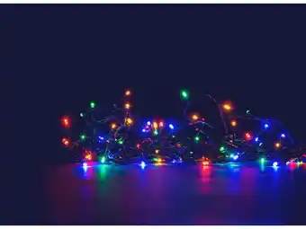 Guirlande lumineuse int/ext flicker 192led multicolore cable vert 16m