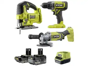 Weldom Pack de 3 outils sans fil ryobi rck183-252s, 18 v 5 ah, 2 batteries offre