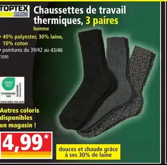 Norma TOPTEX Chaussettes de travail thermiques, 3 paires offre