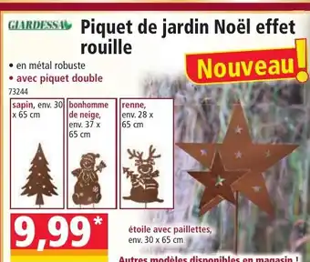 Norma GIARDESSA Piquet de jardin Noël effet rouille offre