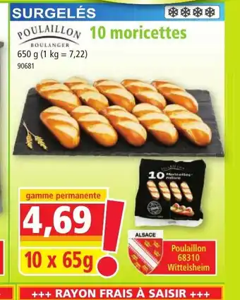 Norma SURGELÉS POULAILLON 10 moricettes offre