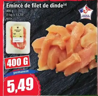 Emincé de filet de dinde