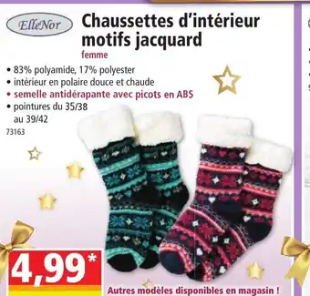 Norma Chaussettes d'intérieur motifs jacquard offre