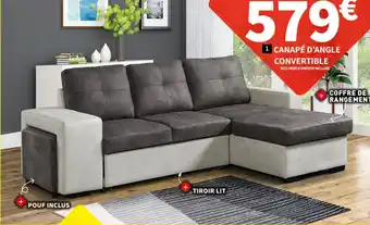 Conforama 1 CANAPÉ D'ANGLE CONVERTIBLE offre