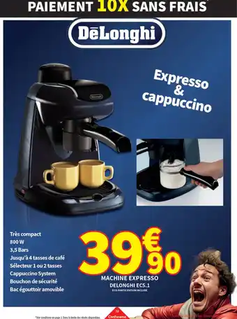 Conforama MACHINE EXPRESSO DELONGHI EC5.1 offre