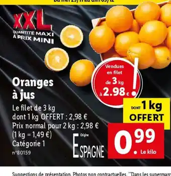 Lidl Oranges à jus offre