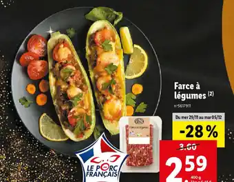 Lidl Farce à légumes offre