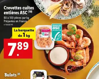 Lidl Crevettes cuites entières ASC offre