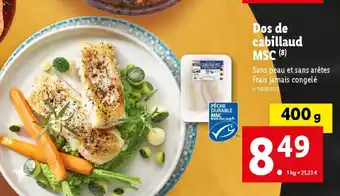 Lidl Dos de cabillaud MSC offre