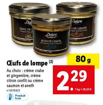 Lidl Œufs de lompe offre