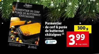 Lidl Parmentier de cerf & purée de butternut châtaignes offre