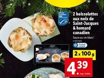 Lidl 2 boissolettes aux noix de Saint-Jacques offre