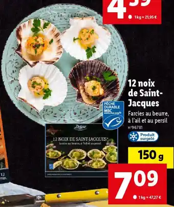 Lidl 12 noix de Saint-Jacques offre