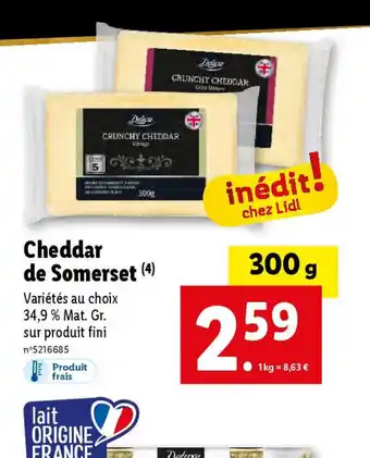 Lidl Cheddar de Somerset offre