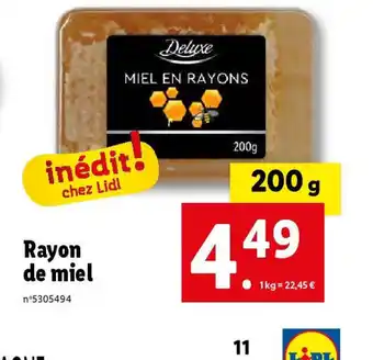 Lidl Rayon de miel offre