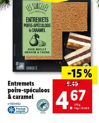 Lidl Entremets poire-spéculoos & caramel offre