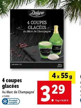 Lidl 4 coupes glacées offre